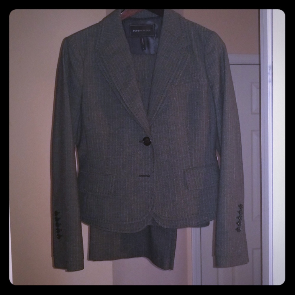 BCBG Maxazria Charcoal Pinstripe Women's Suit